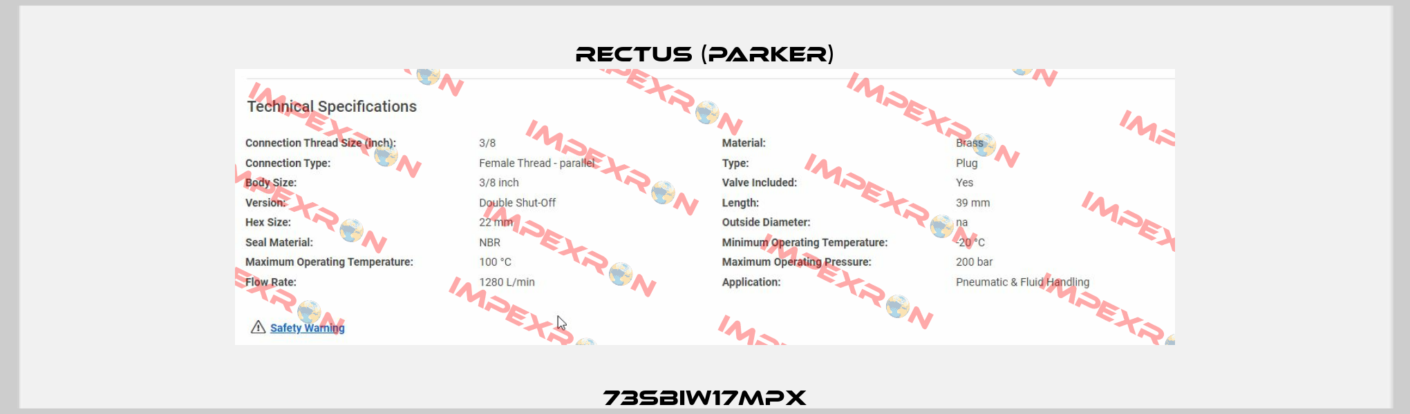 73SBIW17MPX Rectus (Parker)