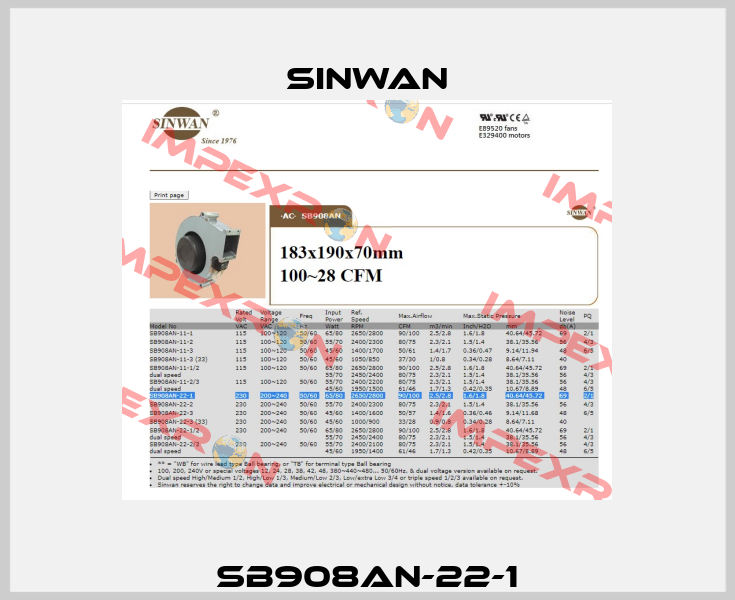 SB908AN-22-1 Sinwan