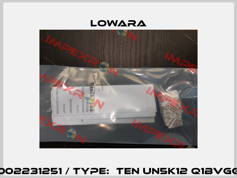 002231251 / Type:  TEN UN5K12 Q1BVGG Lowara