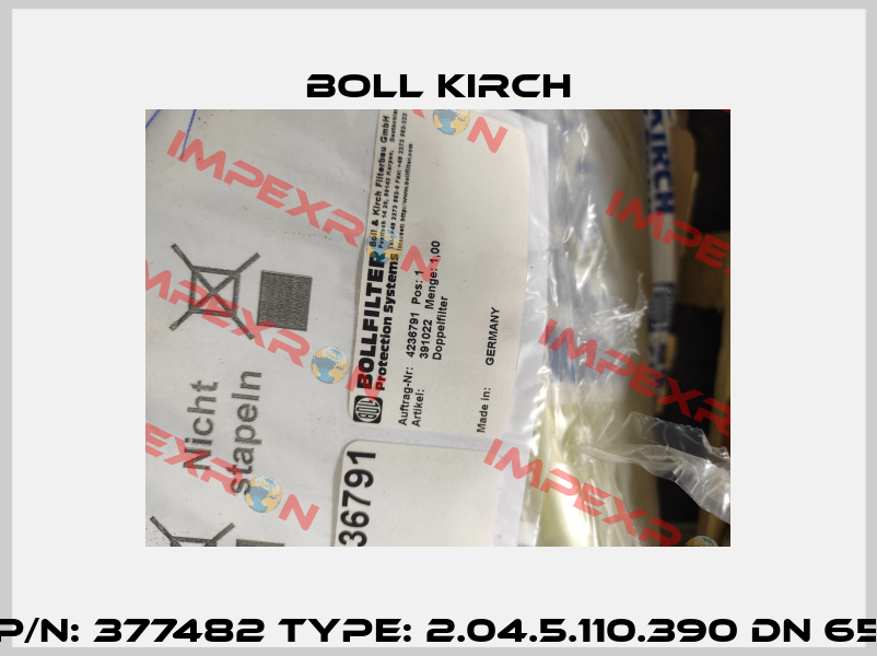 P/N: 377482 Type: 2.04.5.110.390 DN 65 Boll Kirch