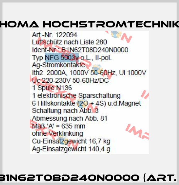 NFG 5003v B1N62T08D240N0000 (Art. Nr. 122094)  HOMA Hochstromtechnik