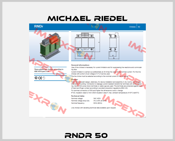 RNDr 50  Michael Riedel Transformatorenbau