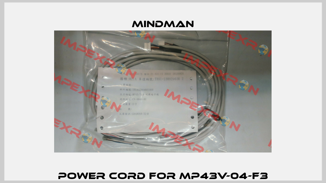 power cord for MP43V-04-F3 Mindman